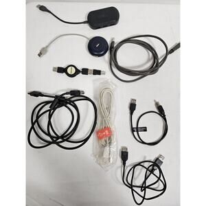 Lot of Various PC Cables, Extenders, Port Hubs - 8 Pieces